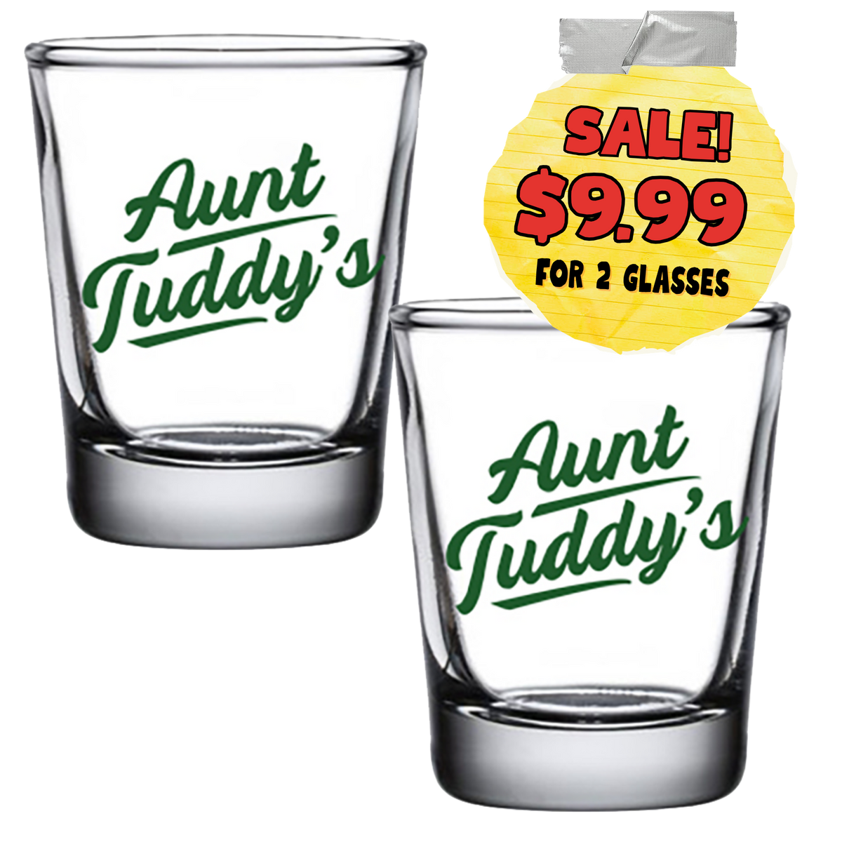 Aunt Tuddy's Shot Glasses (Set of 2)