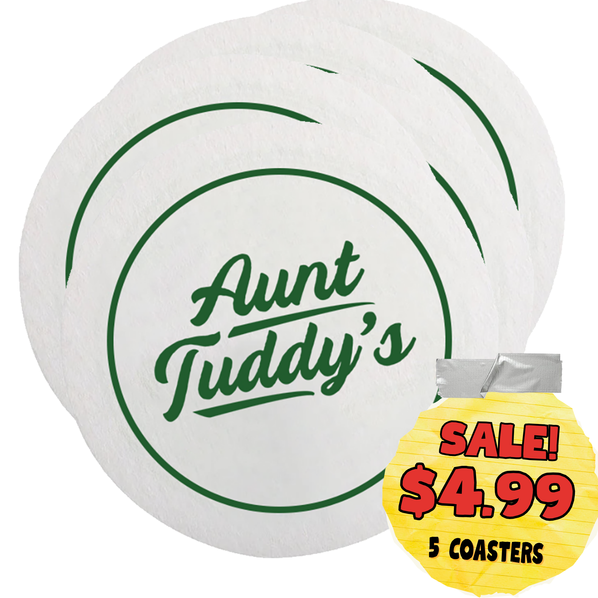 Aunt Tuddy's Beer Coasters (Set of 5)